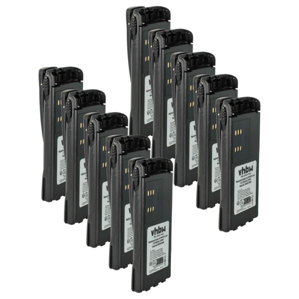 Bateria vhbw 10x para Rádios Motorola HMNN4151, HMNN4154, HNN4001 - 1800 mAh 7.2V Li-Ion