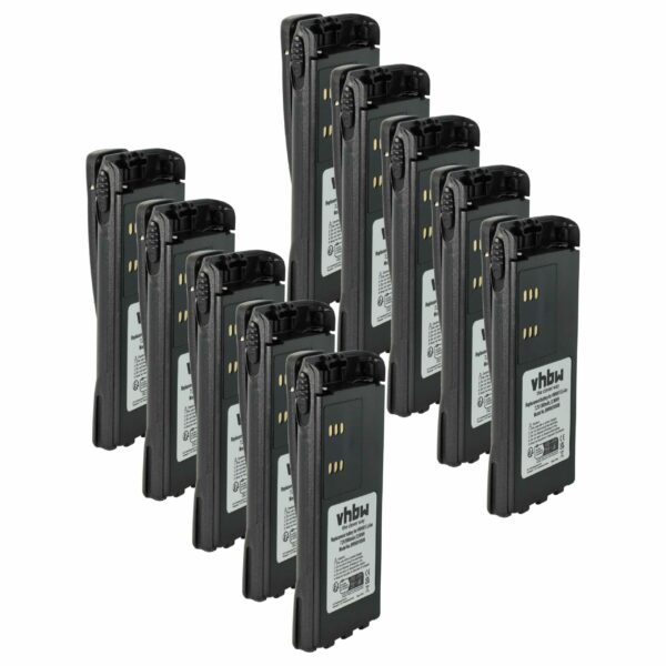 Bateria vhbw 10x para Rádios Motorola HMNN4151, HMNN4154, HNN4001 - 1800 mAh 7.2V Li-Ion