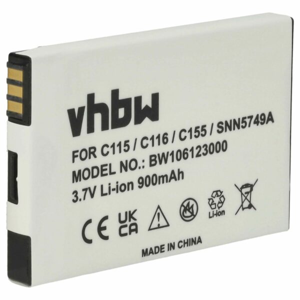 Bateria vhbw para Motorola SNN5749A - 900 mAh 3.7 V Li-Ion
