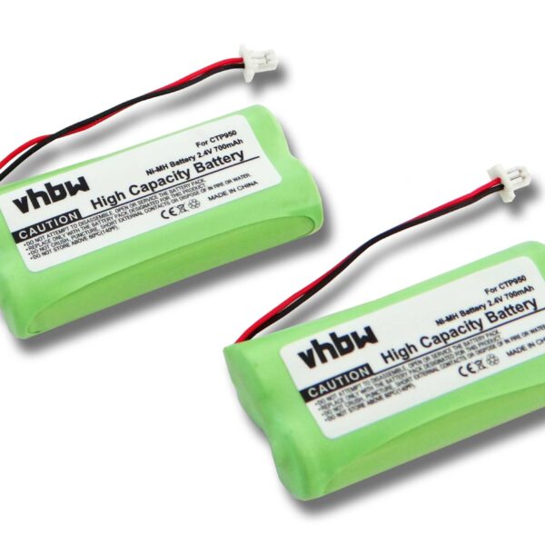 2x Bateria substitui CTP950 para telefone Bang & Olufsen - 700 mAh 2.4 V NiMH