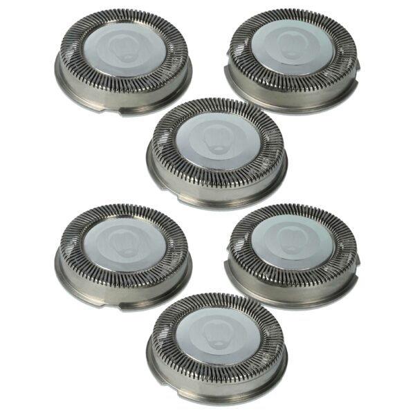 6 Cabeças de Corte vhbw para Philips HP1915L, HQ3, Prata