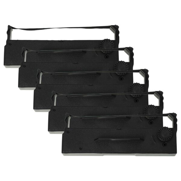 5x Cartucho de Fita de Tinta vhbw para Impressoras Matriciais NCR - Compatível com Epson ERC-27, C43S015366, 653N - Preto