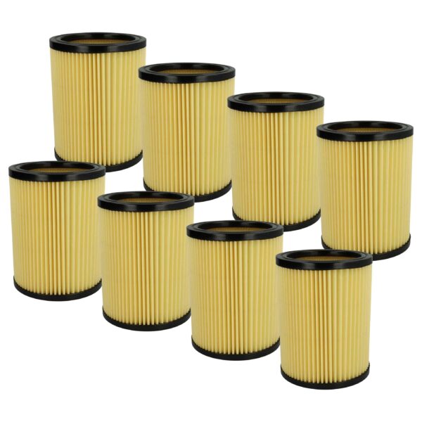 Pack 8x Filtro Cartucho de Substituição Hikoki Hitachi 710060 para Aspiradores, Preto/Amarelo