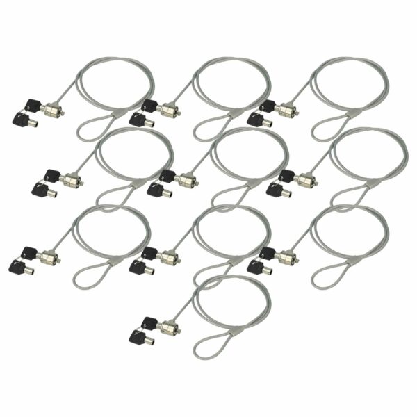 Pack 10x Cadeado Kensington para Portátil, Notebook - Cadeado com Cabo de Aço 1,2 m