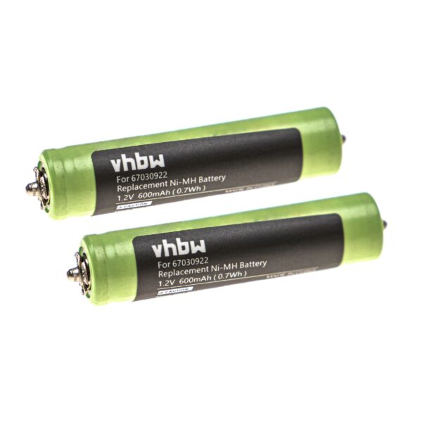 Bateria Recarregável vhbw para Barbeador Braun 7030922, 67030922, 1HR-4UC, 67030368 - 600 mAh 1.2 V NiMH