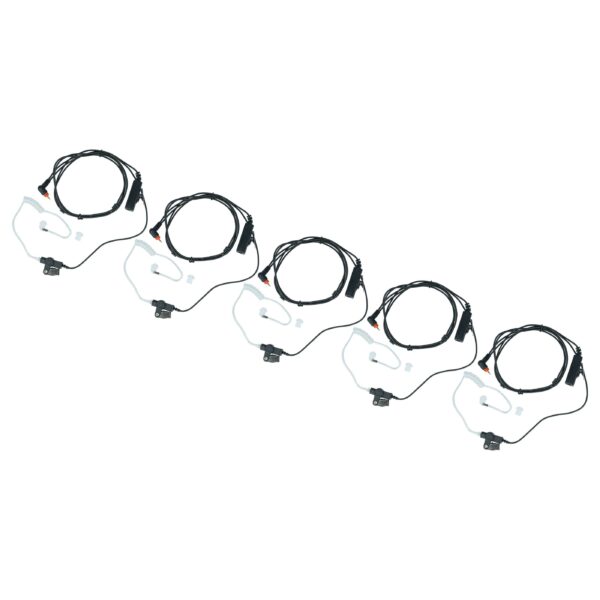 Auricular de Segurança vhbw para Motorola SL7550 com Botão de Chamada, Clip e Cabo Phono - Pack 5x