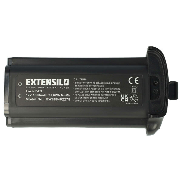 Bateria de substituição EXTENSILO para Canon NP-E3 - 1800mAh, 12V, NiMH