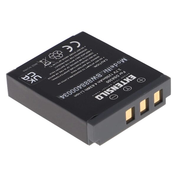 2x Bateria EXTENSILO 1250mAh 3.7V Li-Ion compatível com Minox, Hitachi, Premier e outras câmaras