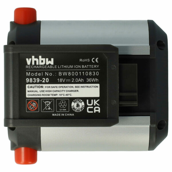 Bateria vhbw para Gardena BLi-18, 9839-20, 9840-20 - 2000 mAh 18 V Li-Ion