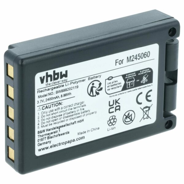 Bateria de Substituição para Telecomando Industrial Teleradio M245060 - 2400 mAh vhbw