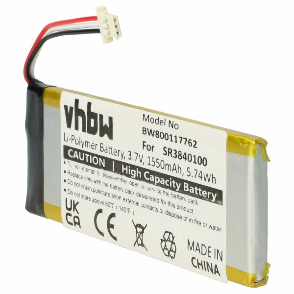 Bateria vhbw para GPS Becker SR3840100 - 1550mAh, 3.7V