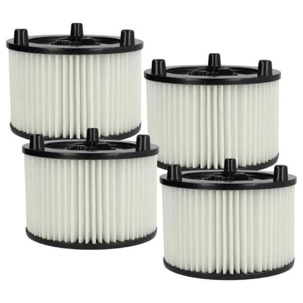 4x Filtro de Cartucho vhbw para Aspirador Bosch 2609256F35, Branco