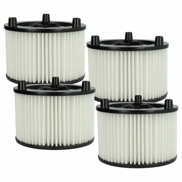 4x Filtro de Cartucho vhbw para Aspirador Bosch 2609256F35, Branco