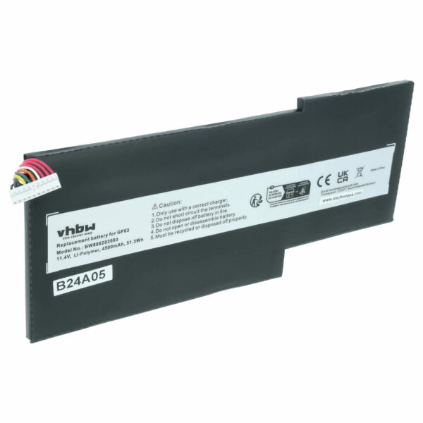 Bateria vhbw para MSI BTY-M6K - 4500 mAh 11.4 V Li-polymer, preta
