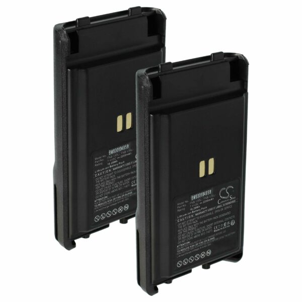 2x Bateria para Rádio Vertex Yaesu FNB-V96, FNB-V95Li, FNB-V96Li, FNB-V95 - 2200 mAh 7.4V Li-Ion vhbw