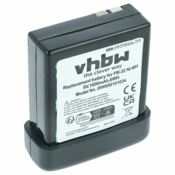 Bateria vhbw para Rádio Kenwood PB-32, PB-32H, PB-33 - 1000 mAh 6 V NiMH