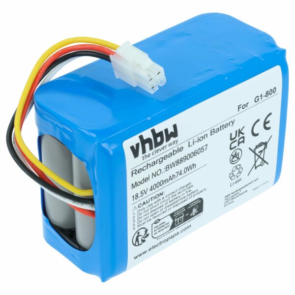 Bateria vhbw 4000 mAh 18.5V Li-Ion para Cortadores de Relva Ecovacs