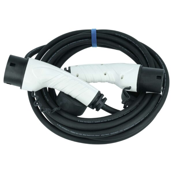 Cabo de Carregamento para Carro Elétrico vhbw - Tipo 2 para Tipo 2, Trifásico, 16 A, 11 kW, 7 m