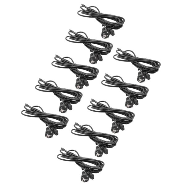 10x Cabo de Alimentação C13 Ficha Euro vhbw para Monitor PC Computador - 5 m
