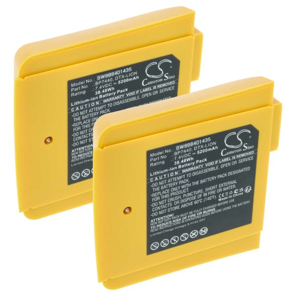 Bateria vhbw compatível com Fluke DTX-LION BP7440 - 5200 mAh 7.4 V Li-Ion (2 unidades)