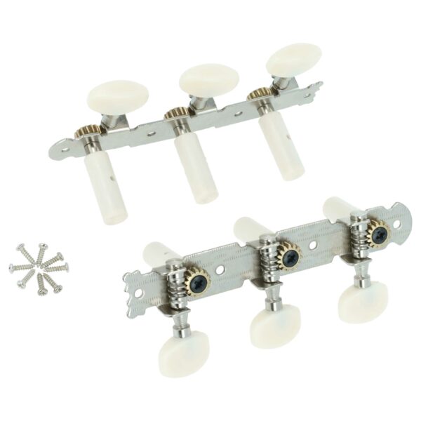 Tarraxa de Guitarra Clássica 3R3L - Pino de 10 mm - Prata/Marfim vhbw