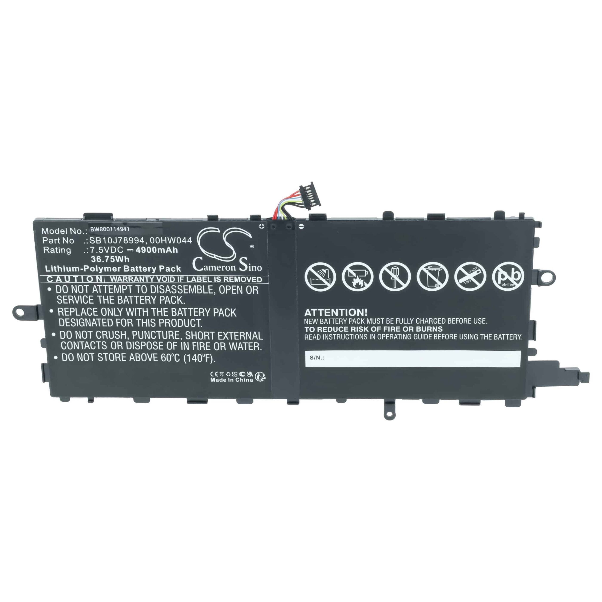 Bateria vhbw para Tablet Lenovo - 4900 mAh 7,5 V Li-Polímero - Image 3