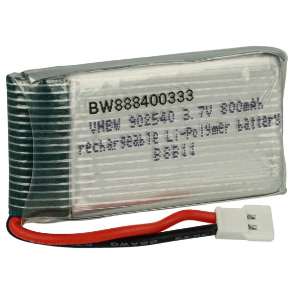 Bateria Li-polymer vhbw 800 mAh 3.7 V para Modelos Telecomandados - Conector XH 2.54