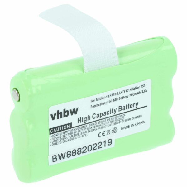 Bateria para Rádio Midland AVP14, BATT3R - 700 mAh 3.6 V NiMH