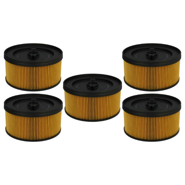 5x Filtro de Cartucho vhbw para Aspirador Kärcher WD 4, WD 5 - Preto / Amarelo