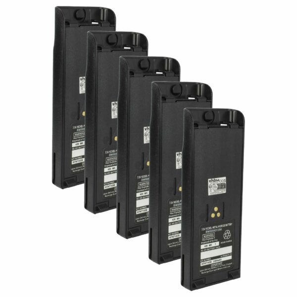 Bateria vhbw 5x para Motorola NTN7143, NTN7143CR, NTN7143B, NTN7143A - 2300 mAh 7.5 V NiMH + Clip