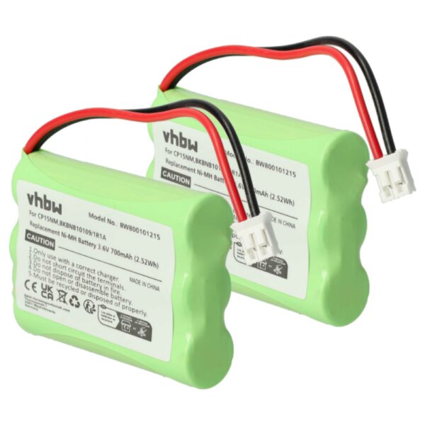 2x Bateria vhbw substitui Alcatel NTM/BKBNB 101 13/1 para telefone fixo Ericsson - 700 mAh 3.6 V NiMH
