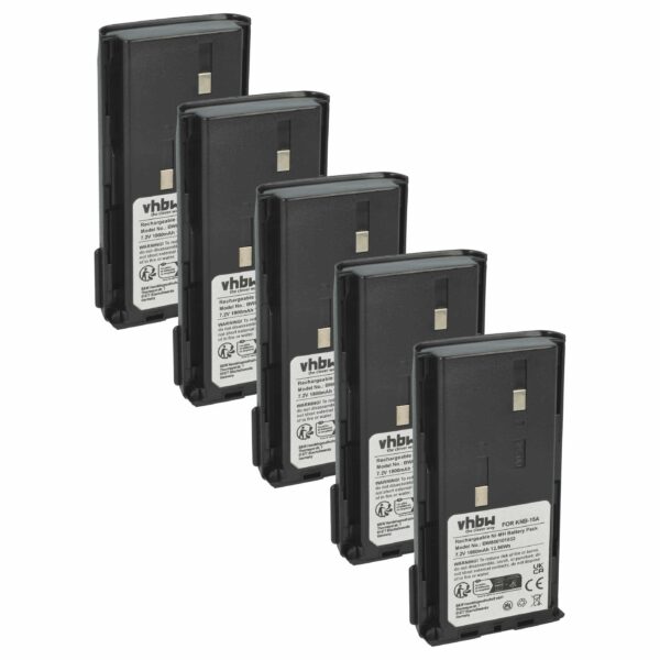 Bateria vhbw 5x para Rádio Bidatong BD-15-L - 1800 mAh 7.2 V NiMH