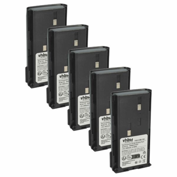 Bateria vhbw 5x para Rádio Bidatong BD-15-L - 1800 mAh 7.2 V NiMH