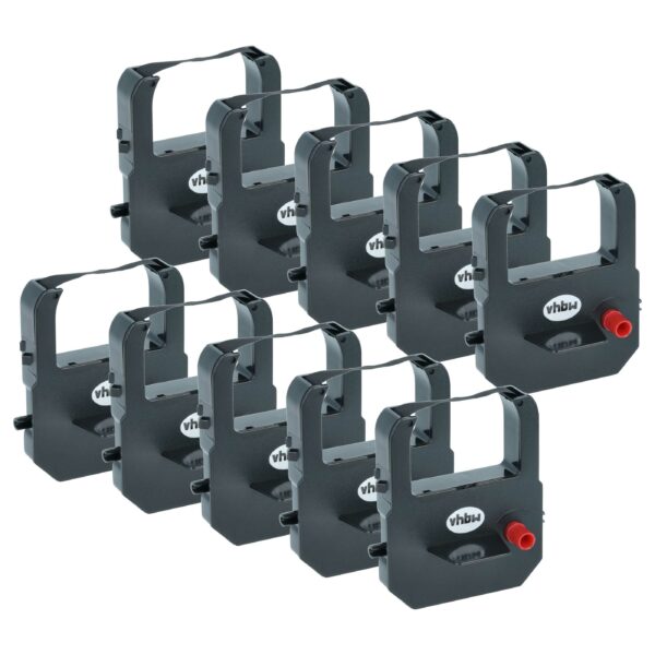 10x Fita Tintada compatível com Acroprint ATT310.698 - Impressora Matricial e Recibos - Preta vhbw