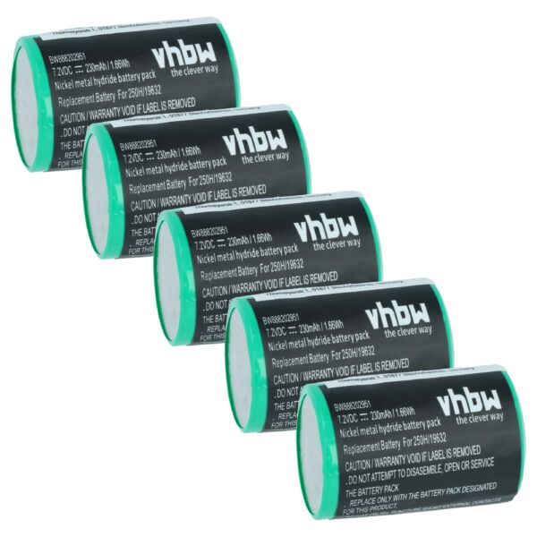 Bateria vhbw para Equipamento Médico Servox 19632 - 230 mAh 7.2 V NiMH 5 unidades