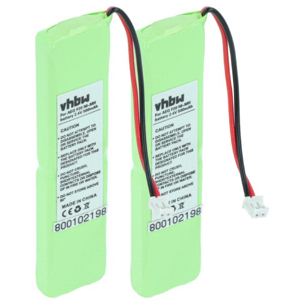 2x Bateria para telefone Grundig - 500 mAh 2.4 V NiMH
