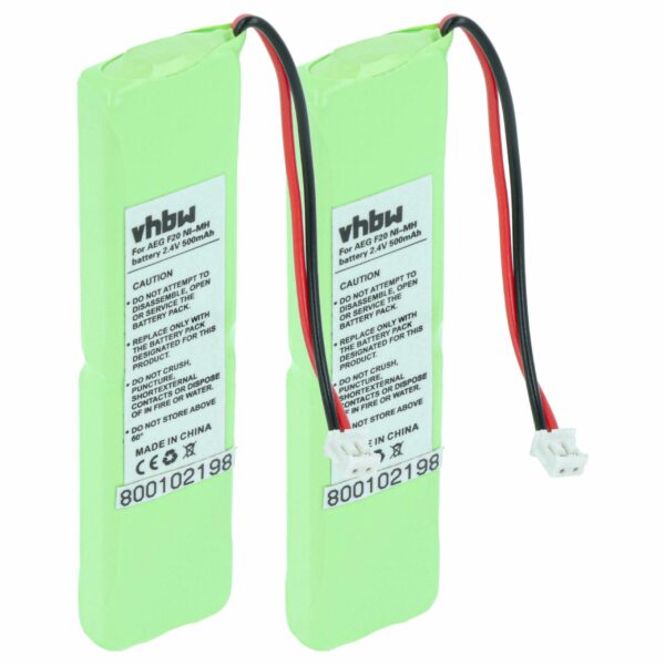2x Bateria para telefone Grundig - 500 mAh 2.4 V NiMH