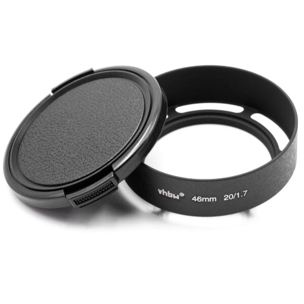 Parasol para Objetiva 46 mm - Plástico/Metal, Preto, vhbw