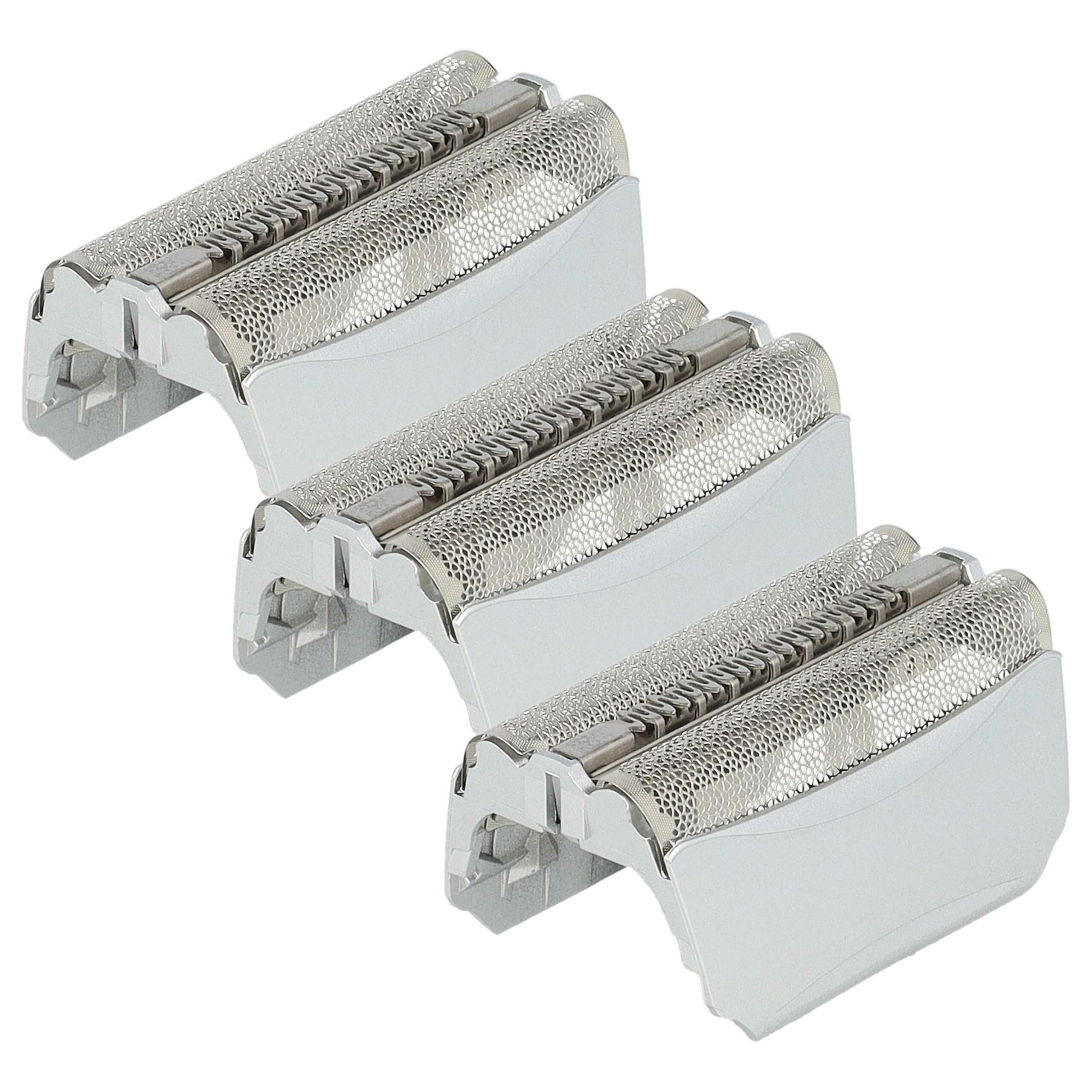 3x Lâminas de Barbear Duplas para Braun 51S, 51B - com Moldura, Prateado