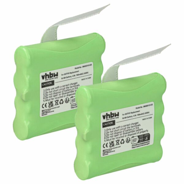 Bateria 2x vhbw para Midland BATT6R, BATT-6R - 700 mAh 4.8 V NiMH
