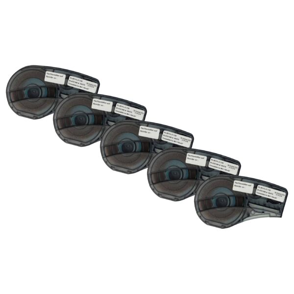 5x Fita de Etiqueta Compatível Brady M21-750-427 - 19,05 mm Preto sobre Branco, Vinil