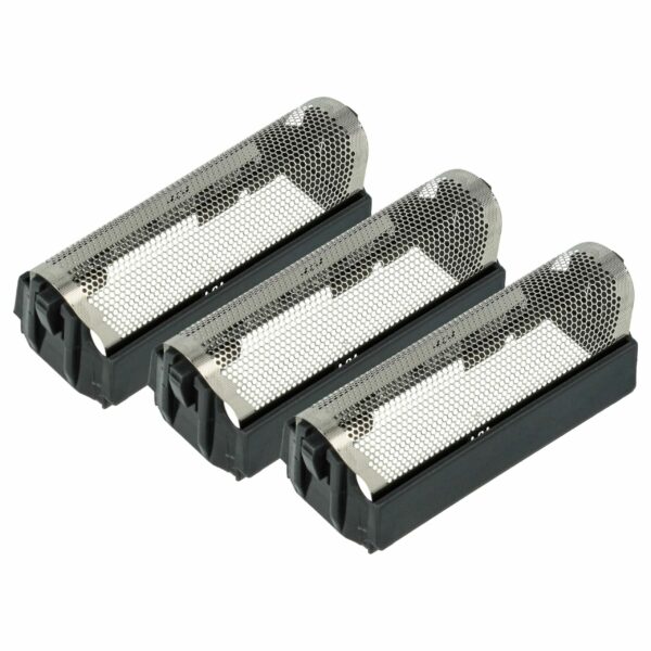 3x Lâmina de Barbear compatível com Braun 424 - com Moldura, Preto/Prateado