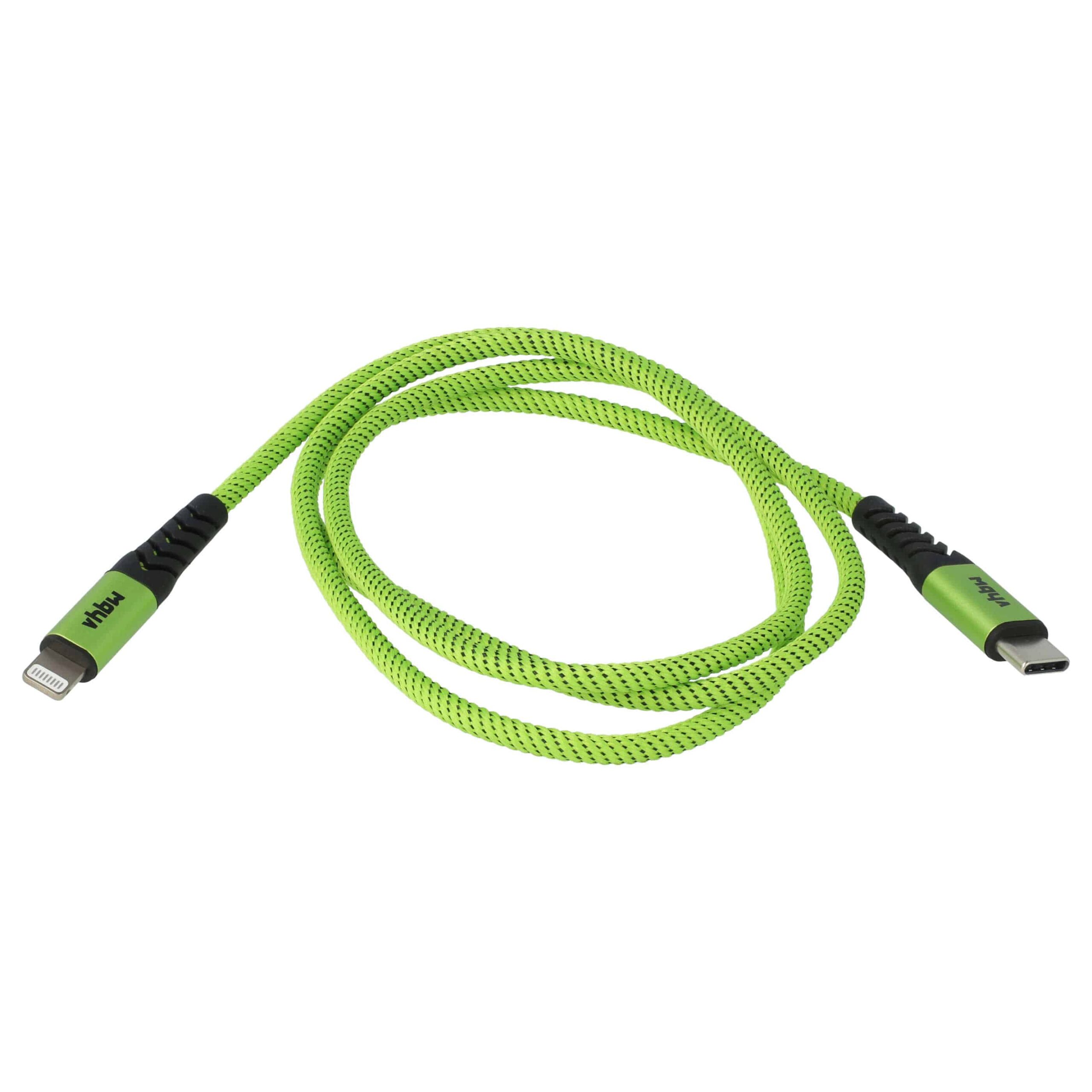 3x Cabo vhbw USB-C para Lightning - 100cm - Verde e Preto - Image 2