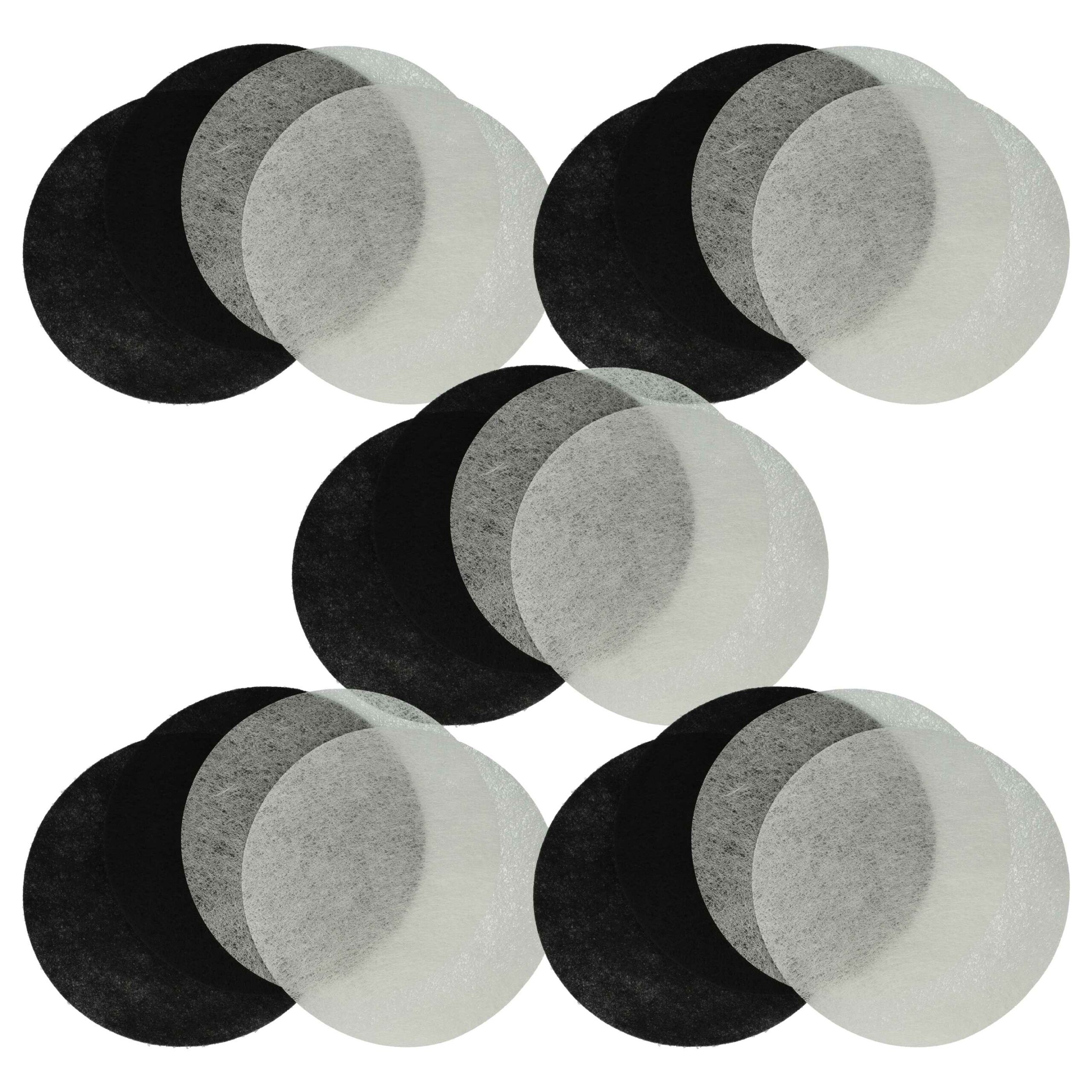 Conjunto de 20 filtros para fritadeira Moulinex AD-5 (10 filtros de carvão ativado + 10 filtros de gordura) vhbw