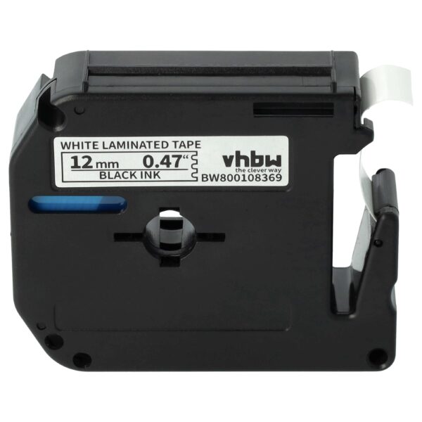 Fita de Etiquetas vhbw Substitui Brother M-K231 - 12 mm Preto sobre Branco