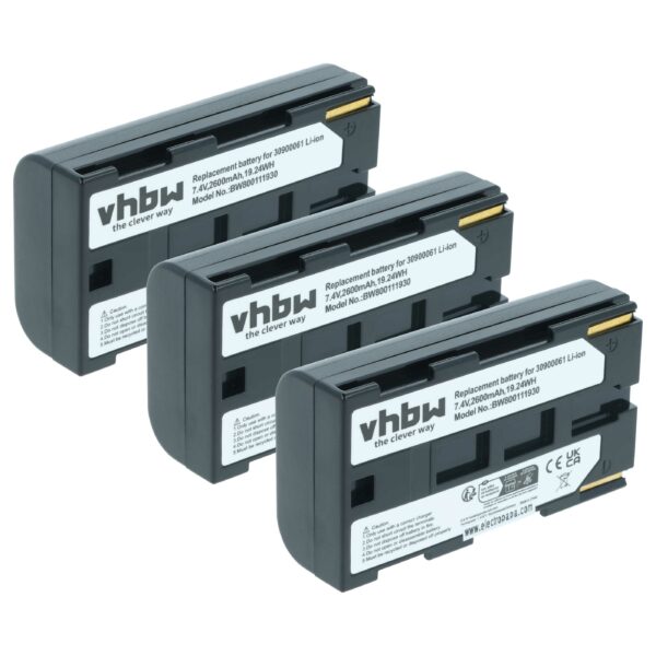 3x Bateria substitui Canon BP-911, BP-914, BP-915, BP-924, BP-927, BP-930, BP-941 - 2600mAh, 7.2V, Li-Ion