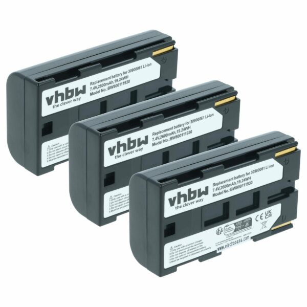 3x Bateria substitui Canon BP-911, BP-914, BP-915, BP-924, BP-927, BP-930, BP-941 - 2600mAh, 7.2V, Li-Ion