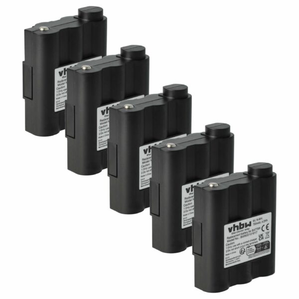 Bateria 5x vhbw para Alan Midland BATT5R, PB-ATL/G7 - 700 mAh 6 V NiMH