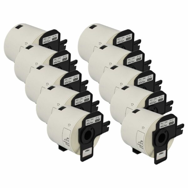 10x Rolos de Etiquetas Compatíveis com Brother DK-11202 - 62 mm x 100 mm + Suporte vhbw
