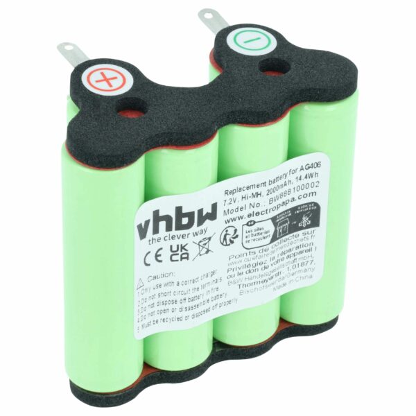Bateria vhbw 7.2V 2000mAh NiMH para AEG Electrolux (90016553200, 90005510600, 90016584800)